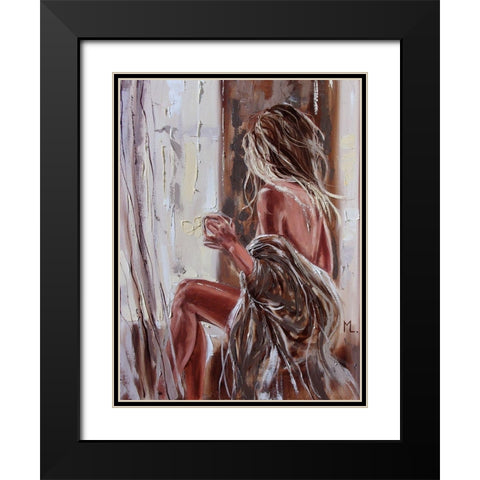 Fresh Morning Coffee Black Modern Wood Framed Art Print with Double Matting by Luniak, Monika