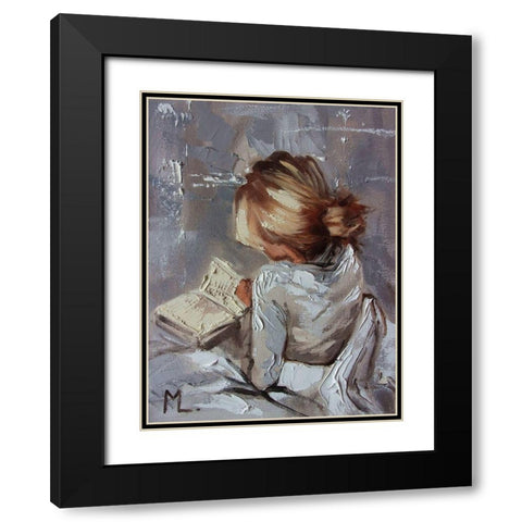Nice Book Black Modern Wood Framed Art Print with Double Matting by Luniak, Monika