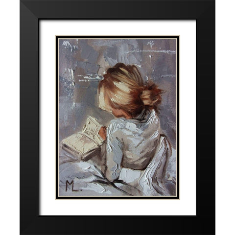 Nice Book Black Modern Wood Framed Art Print with Double Matting by Luniak, Monika