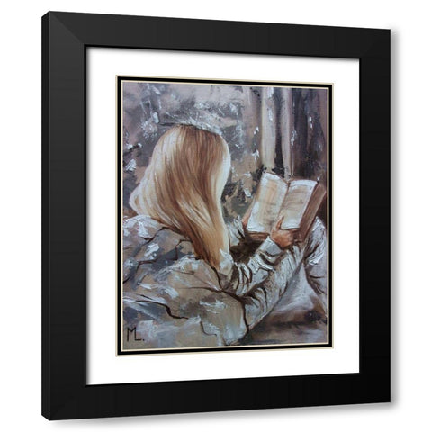 I Like Read Books Black Modern Wood Framed Art Print with Double Matting by Luniak, Monika