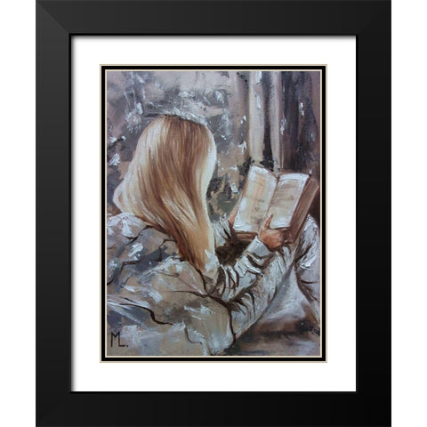 I Like Read Books Black Modern Wood Framed Art Print with Double Matting by Luniak, Monika