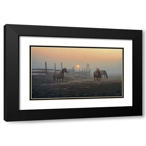 Wake Up Black Modern Wood Framed Art Print with Double Matting by Adamov, Alexey