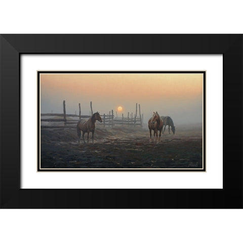 Wake Up Black Modern Wood Framed Art Print with Double Matting by Adamov, Alexey