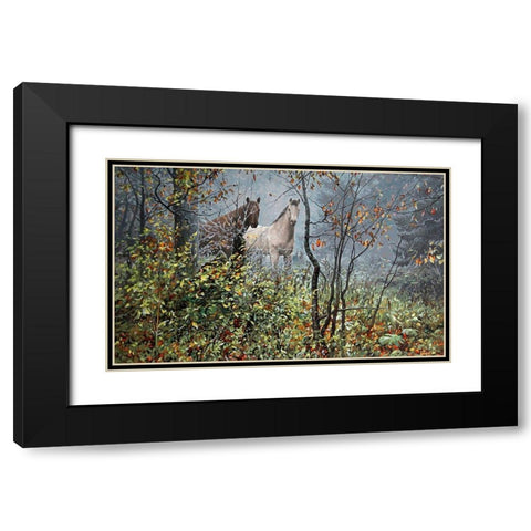 First Frost Black Modern Wood Framed Art Print with Double Matting by Adamov, Alexey