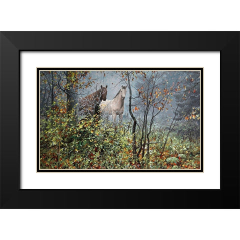 First Frost Black Modern Wood Framed Art Print with Double Matting by Adamov, Alexey