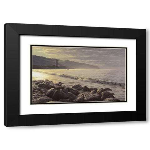 Morning Surf Black Modern Wood Framed Art Print with Double Matting by Adamov, Alexey