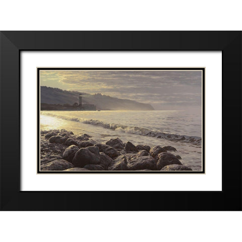 Morning Surf Black Modern Wood Framed Art Print with Double Matting by Adamov, Alexey