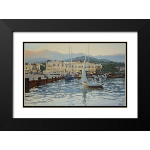 View of Yalta Black Modern Wood Framed Art Print with Double Matting by Adamov, Alexey