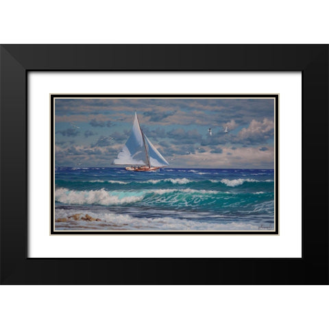 Wrong Wind II Black Modern Wood Framed Art Print with Double Matting by Adamov, Alexey