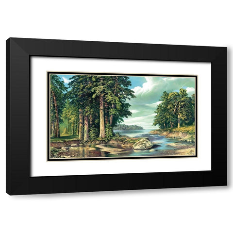 Pine Bay Black Modern Wood Framed Art Print with Double Matting by Krol, Wieslaw
