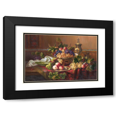 Still Life with Fruits I Black Modern Wood Framed Art Print with Double Matting by Viktoria