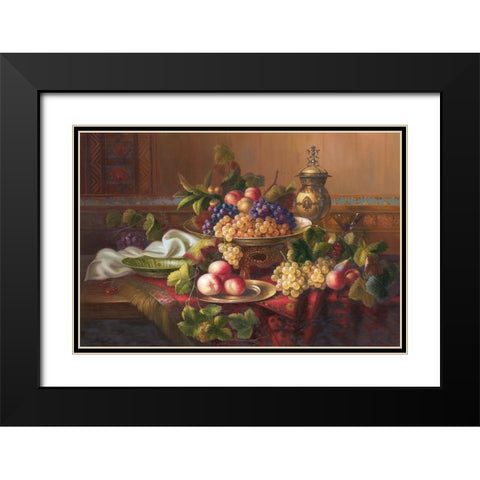 Still Life with Fruits I Black Modern Wood Framed Art Print with Double Matting by Viktoria