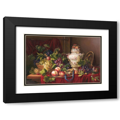 Still Life with Fruits II Black Modern Wood Framed Art Print with Double Matting by Viktoria