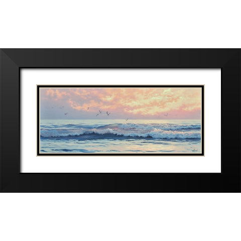 Surf by Sunset Black Modern Wood Framed Art Print with Double Matting by Adamov, Alexey