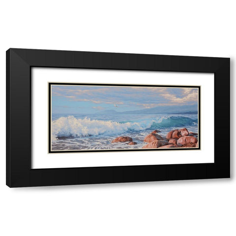 Big Wave Black Modern Wood Framed Art Print with Double Matting by Adamov, Alexey
