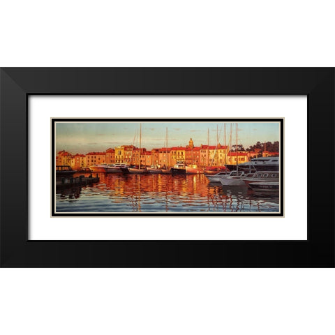 Rays by Sunset Black Modern Wood Framed Art Print with Double Matting by Adamov, Alexey