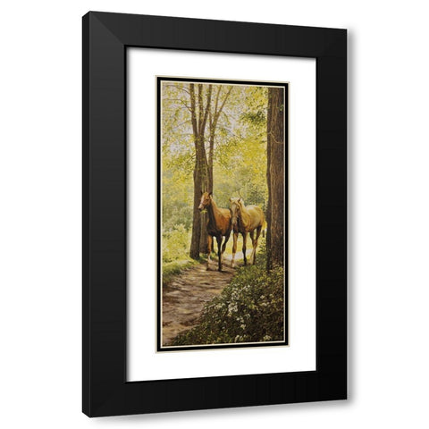 A Walk Black Modern Wood Framed Art Print with Double Matting by Adamov, Alexey