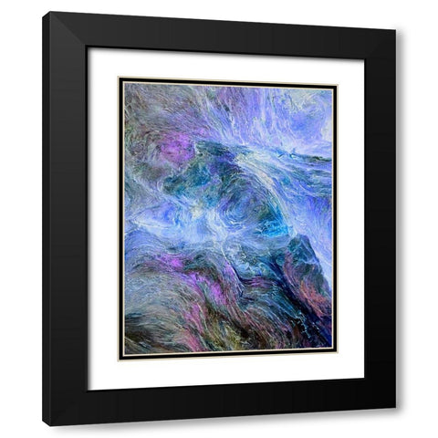 Lava Storm I Black Modern Wood Framed Art Print with Double Matting by Grayscale