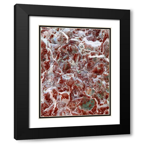 Red Texture II Black Modern Wood Framed Art Print with Double Matting by Grayscale