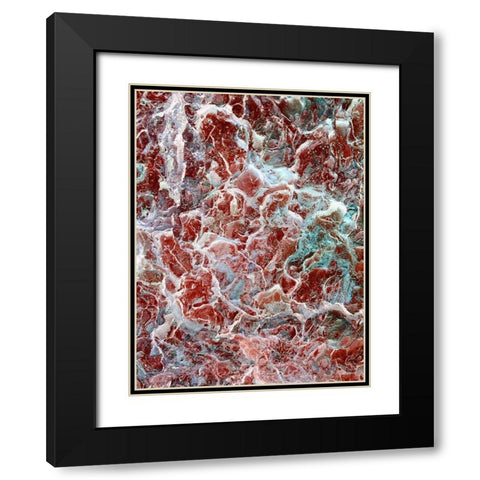 Red Texture III Black Modern Wood Framed Art Print with Double Matting by Grayscale