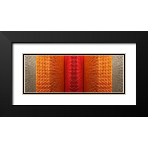 Fabric XVI Black Modern Wood Framed Art Print with Double Matting by Grayscale