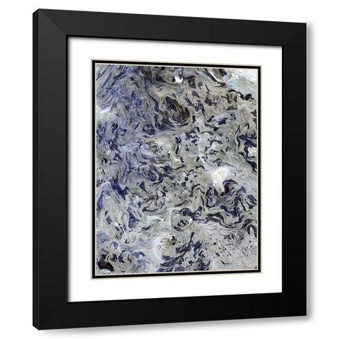 Texture Fluid II Black Modern Wood Framed Art Print with Double Matting by Grayscale