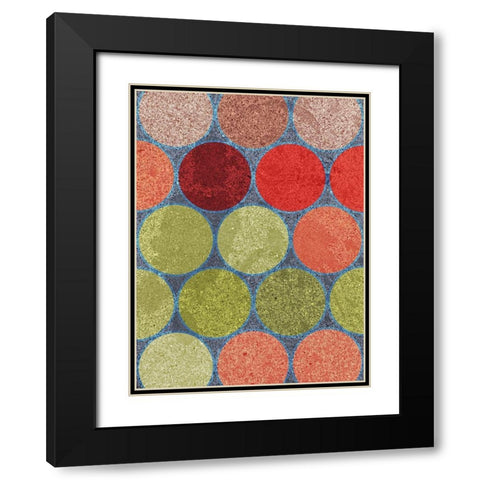 Circle Textures I Black Modern Wood Framed Art Print with Double Matting by Grayscale
