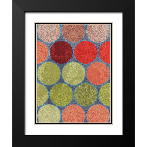 Circle Textures I Black Modern Wood Framed Art Print with Double Matting by Grayscale