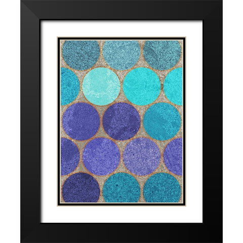 Circle Textures II Black Modern Wood Framed Art Print with Double Matting by Grayscale