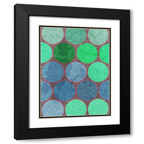 Circle Textures III Black Modern Wood Framed Art Print with Double Matting by Grayscale