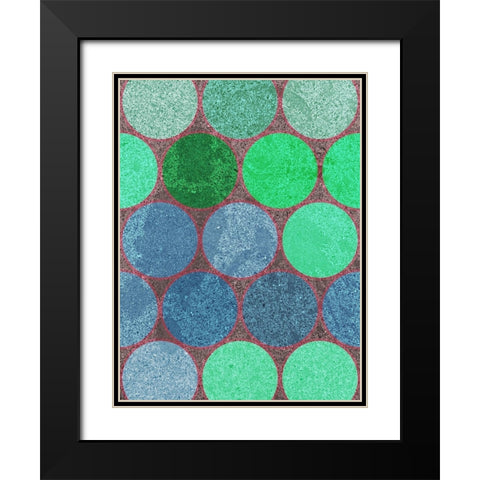 Circle Textures III Black Modern Wood Framed Art Print with Double Matting by Grayscale