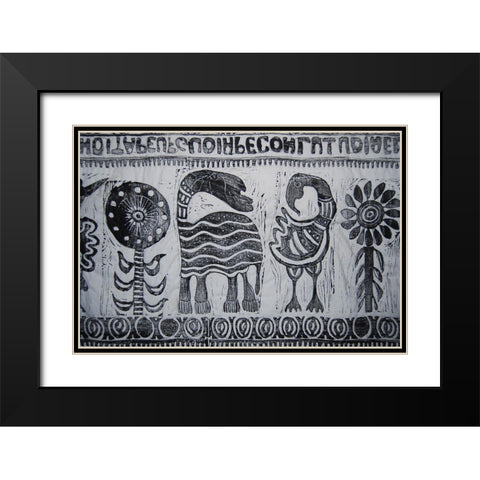 Otomé Black Modern Wood Framed Art Print with Double Matting by Grayscale