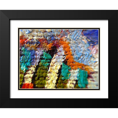 Paint Closeup VII Black Modern Wood Framed Art Print with Double Matting by Grayscale