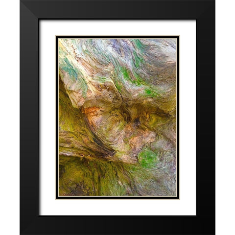 Bark Lava II Black Modern Wood Framed Art Print with Double Matting by Grayscale