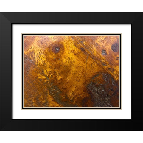 Wood Texture II Black Modern Wood Framed Art Print with Double Matting by Grayscale