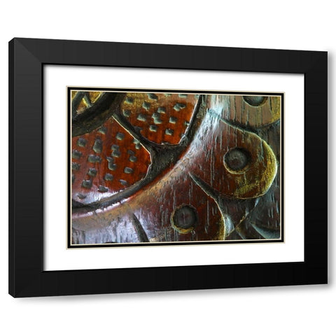 Wood Carving II Black Modern Wood Framed Art Print with Double Matting by Grayscale