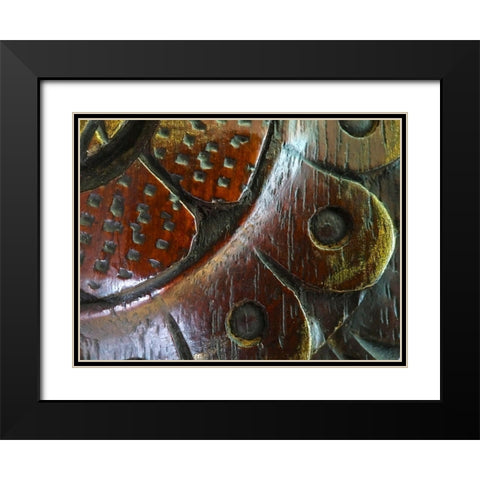 Wood Carving II Black Modern Wood Framed Art Print with Double Matting by Grayscale
