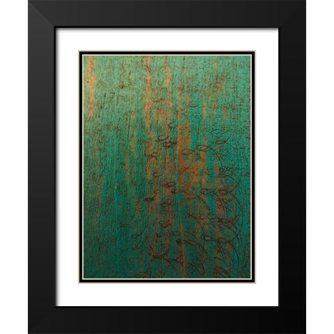 Painted Wood Panel II Black Modern Wood Framed Art Print with Double Matting by Grayscale