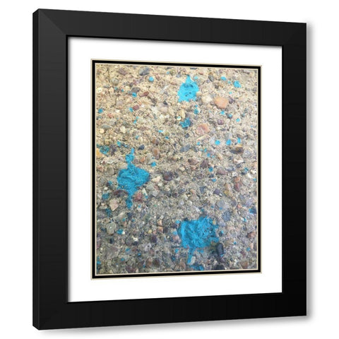 Turquoise Aggregate I Black Modern Wood Framed Art Print with Double Matting by Grayscale