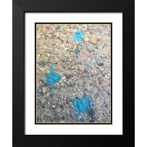 Turquoise Aggregate I Black Modern Wood Framed Art Print with Double Matting by Grayscale
