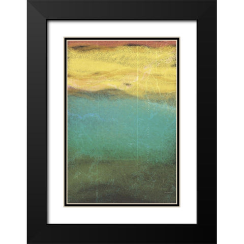 Petrified Map I Black Modern Wood Framed Art Print with Double Matting by Grayscale
