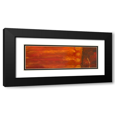 Scroll Painting I Black Modern Wood Framed Art Print with Double Matting by Grayscale