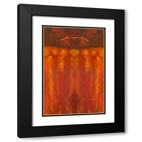 Scroll Painting II Black Modern Wood Framed Art Print with Double Matting by Grayscale