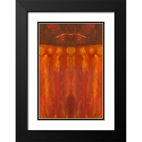 Scroll Painting II Black Modern Wood Framed Art Print with Double Matting by Grayscale