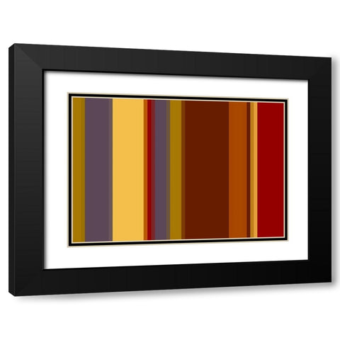 Warm Stripes I Black Modern Wood Framed Art Print with Double Matting by Grayscale