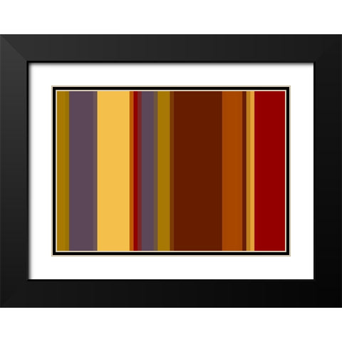 Warm Stripes I Black Modern Wood Framed Art Print with Double Matting by Grayscale