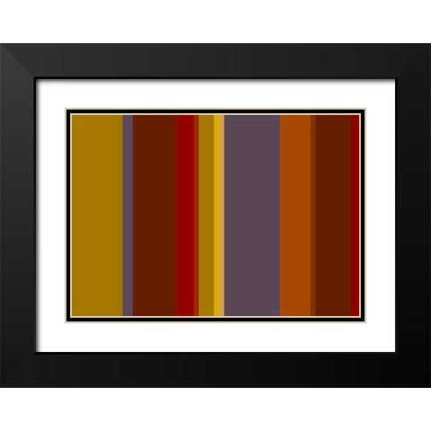 Warm Stripes III Black Modern Wood Framed Art Print with Double Matting by Grayscale