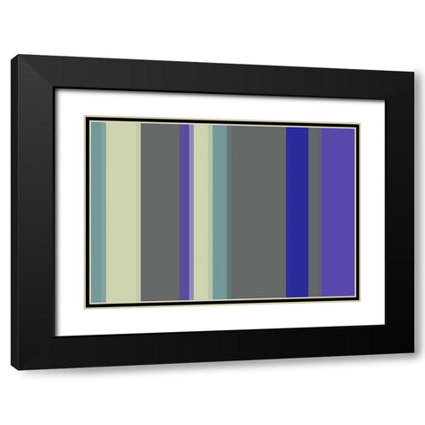 Cool Stripes I Black Modern Wood Framed Art Print with Double Matting by Grayscale