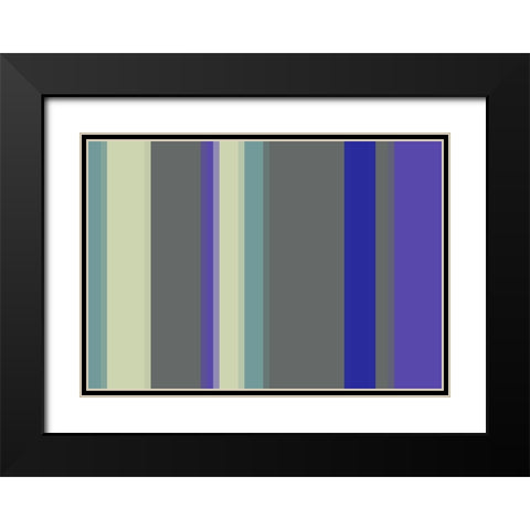 Cool Stripes I Black Modern Wood Framed Art Print with Double Matting by Grayscale