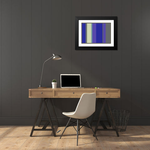 Cool Stripes II Black Modern Wood Framed Art Print with Double Matting by Grayscale